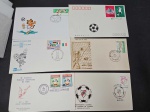 Lote com 6 FDC's da temática futebol de diversos países