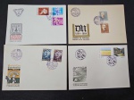 Portugal, lote com 4 FDC's, déc 60/70, com CBC's. Belas séries de selos!