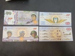 Argentina, lote com 4 cédulas argentinas fantasia, alusivas às MALVINAS, flor de estampa