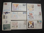 França, lote com 8 FDC's diferentes, déc 60/70, com selos e CBC's