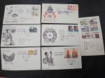 Canadá, lote com 7 FDC's diferentes, 5 circulados para o Brasil, a partir da déc 60