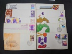 Brasil, lote com 10 FDC's com selos e CPD's de 1973 e 74. Valor de catálogo de mais de 1300 reais. Mínimos PF's