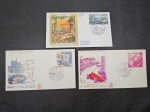 Mônaco, lote com 3 FDC's, déc 60/70, diferentes