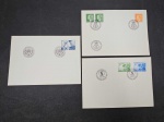 Suécia, lote com 3 FDC's diferentes, déc 70, dois com Editais