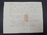 Brasil II Império, documento particular, recibo de pagamento de dívida em 15 de agosto de 1881, com selo/estampilha fiscal D. Pedro II de 200 réis. Impecável!