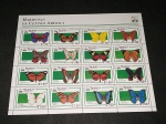 Nicarágua, bloco com selos de 1994, 'BORBOLETAS", MINT