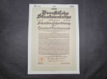 Alemanha Nazista, III Reich, apólice de 1937 de 100 marcos mostrando os símbolos nazistas : águia e suástica, excelente estado de conservação, raro item neste estado, qualidade europeia. OBS: O item não Promove ou glorifica a violência da intolerância racial ou religiosa. Está à venda apenas para fins de preservação da memória histórica. A Casa de Leilões não faz apologia a quaisquer movimentos políticos ou ideológicos, bem como repudia qualquer ideologia de cunho racista.