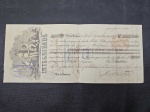 Brasil República, documento fiscal datado 30 de Dezembro de 1899 (séc XIX), no valor de 513000 réis, letra para pagamento de seguro de apólice da Cia Metropolitana. Belo item, primor da indústria gráfica. No verso selo/estampilha fiscal. Item de luxo!