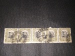 Brasil, tira com 5 selos oficiais de 20 réis com carimbo de CAMBORIÚ - S. CATHARINA de 8/maio/1917. Raro!!