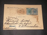 Brasil, inteiro/bilhete postal de Madrugada Republicana de 50 réis, c/franquia complementar de Madrugada de 80 réis, circulado p/Alemanha. Carimbo duplamente batido "Exposição BAHIA". Item de luxo! Peça de Exposição!