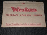 Brasil, conjunto de telegrama e envelope da Western Telegraph Company Limited, de 6/nov/1960, em excelente estado de conservação. Envelope íntegro, difícil de encontrar!