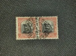 Brasil, par de selos oficiais de 100 réis com carimbo de Monte Negro - R.G. do Sul de 27/fev/1918. Raro!
