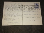 Inglaterra, postal déc 50, navio STATENDAM, circulado para os EUA, com o carimbo "PAQUEBOT/POSTED AT SEA". COTAÇÃO INTENACIONAL. Excelente estado!