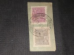 Brasil, fragmento com selos regulares com carimbo de "NOVA FRIBURGO", 100% sobre o fragmento