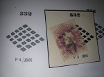 Brasil Império, selo de 20 réis, D. Pedro II, Barba Preta, com carimbo de pontos cortados em diagonal, Paulo Ayres 332, pág. 31. Possui ainda carimbo em forma de flor com 5 pétalas com cercadura. Não catalogado!