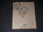 Brasil, quadra de selos da série Cruzeiro de 20 réis, com o carimbo de Rio Preto, lindo, nítido! 100% sobre a quadra, centralizado