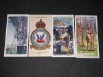 Inglaterra, lote com 4 figurinhas de tabaco, déc 30/40, marcas do tempo