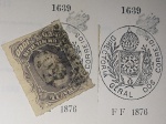 Brasil Império, selo de 1000 réis, D. Pedro II, Barba Branca, com carimbo OFFICIAL convencional, Brasão das Armas do Império, Paulo Ayres 1639, pág. 132. Só o selo marca de catálogo 350 reais