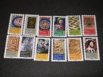 França, série completa com 12 selos, padrão euro, Artes