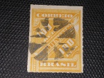 Brasil, selo de jornal RHM J-8, com belíssimo carimbo mudo do Império, 100% sobre o selo. Valor de catálogo de selo de 450 reais! Imperdível!