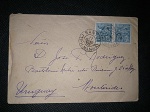 Brasil, envelope circulado de Santos p/ Montevidéo/Uruguai c/ 2 belos carimbos de Santos de 27 marco de 1922. Carta limpa e bonita