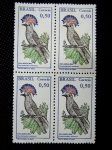 Brasil, selo RHM 602 A, filigrana (variedade). Quadra