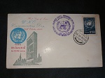 ONU, Nações Unidas, envelope de 1959 FDC com CBC