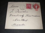 Brasil, inteiro postal de 100 réis, circulado para Alemanha, com franquia complementar de selos de 100 réis. Próceres, carimbo da ADM dos Correios do R. G. do Sul, triplamente batido. Carta impecável, qualidade europeia