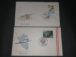 Peru, lote com 2 FDC's, déc 80, tema Aviação, com CBC's. Impecáveis!