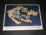 Alemanha III Reich, Nazismo, inteiro postal mostrando Hitler, a suástica e a águia nazista com os dizeres: Nós Agradecemos Nosso Imperador, propaganda do nazismo. Lindo! Perfeito! Qualidade europeia. OBS: O item não Promove ou glorifica a violência da intolerância racial ou religiosa. Está à venda apenas para fins de preservação da memória histórica. A Casa de Leilões não faz apologia a quaisquer movimentos políticos ou ideológicos, bem como repudia qualquer ideologia de cunho racista.