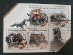 Níger, bloco com selos tema fauna/dragões-de-komodo