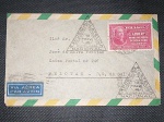 Brasil, envelope circulado com CBC, com franquia isolada de selos comemorativo RHM C-141. Valor de catálogo de 385 reais. Imperdível! No verso carimbo de recepção. CBC da EXPO filatélica de Pelotas em 1949