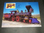 França, máximo postal de 2001, padrão euro, com selo e CBC do tema Trens/Ferrovias. Impecável!