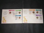 Moçambique, lote com 2 FDC's, série de selos tema Insetos/Carrapatos, com CBC's de 1980