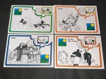 Brasil, série completa de 4 máximos postais, "Bienal Internacional de Quadrinhos de 1993", com selos e CBC's