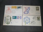 VATICANO, lote com 4 FDC's sendo 1 circulado e registrado e 1 com CBC do ROTARY. Imperdível!