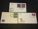 Israel, lote com 3 FDCs, déc. 50/60 diferentes.