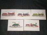 Itália, 5 postais tema Ferrovia/Locomotivas/Trens. Lindos!