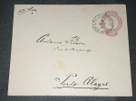 Brasil, inteiro postal de 200 réis circulado para P. Alegre, com carimbo da "ADM dos Correios do R. G. do Sul". Lindo!