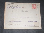 Brasil, envelope circulado em 1919 com franquia de selo Próceres de 100 réis. Carimbo ferroviário "Est Central"