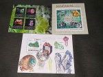 Lote com 3 blocos com selos tema Minerais