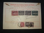 Brasil, vale postal circulado em 1916 da Agência dos Correios de Porto Velho - Amazonas. Selo com facial de 500 mil réis. Os vales do Amazonas são mais difíceis de se encontrar