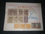 Brasil, vale postal circulado em 1932 da Agência dos Correios de "Estância - Sergipe", tendo como selos de prêmio, 2 selos da revolução de 2000 réis. Raríssimo item!
