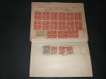 Brasil, vale postal circulado em 13/dez/1924, Agência dos Correios de Penedo - Alagoas, com carimbo da Agência dos Correios de Penedo - Thesouraria - Estado de Alagoas. Vale extremamente raro, pois pela quantidade de selos de depósito utilizados, foi necessário colocar papel extra para os selos de prêmio, pois os de depósito ocuparam o espaço dos mesmos. Peça de exposição com poucos exemplares. Na verdade é peça única!! Possui senões em 3 cantos, que não atrapalham a beleza e raridade da peça. Imperdível!