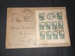 Brasil, envelope circulado/registrado com CBC da BRAPEX de 1938 com diversos CBC`s da Exposição, e franquia com o bloco da mesma. Raríssimo! No verso carimbo de recepção. Primeiro bloco do Brasil circulado! Peça de exposição!!