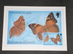 Solomon Islands, máximo postal de 1982 com selo e CBC tema Borboletas