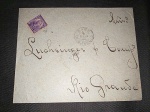 Brasil, envelope circulado déc 10, com franquia PRÓCERES de 20 réis, carimbo de "BAGÉ - R.G. do Sul". Item impecável!