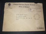 Brasil, interessante envelope com isenção de porte, com registro em papel timbrado do Gabinete do Chefe da Polícia Civil do Distrito Federal - Serviço de Divulgação. Circulado em 10/III/39 com carimbo de registro
