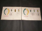 Moçambique, série de 2 FDC's com selo de 1978, tema Insetos com CBC's