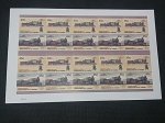 Granadines of St. Vincent, folha de provas de cor final, sem denteação com 20 selos (10 pares) do tema Ferrovia/trens. Peça de exposição!!